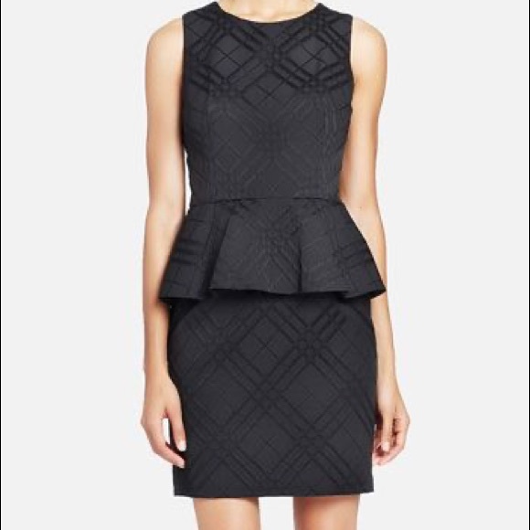 Cynthia Steff Black Plaid Peplum Dress - Picture 1 of 4